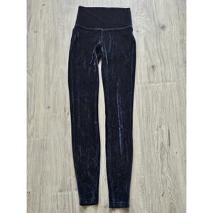 Lululemon Wunder Lounge High Rise Velour Leggings Black Size 2